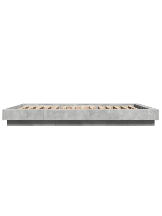 Gultas rāmis ar led betona pelēks, 135x190cm, inženierijas koks