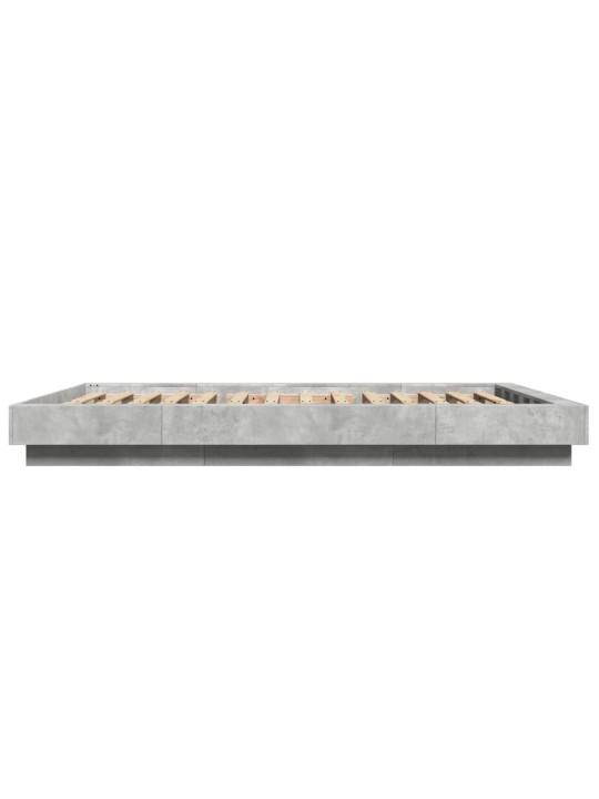 Gultas rāmis ar led, betona pelēks,120x190cm, inženierijas koks