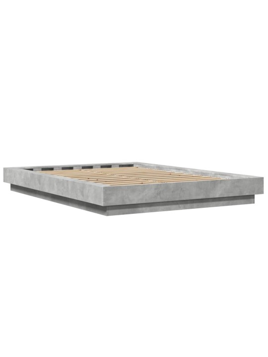 Gultas rāmis ar led, betona pelēks,120x190cm, inženierijas koks
