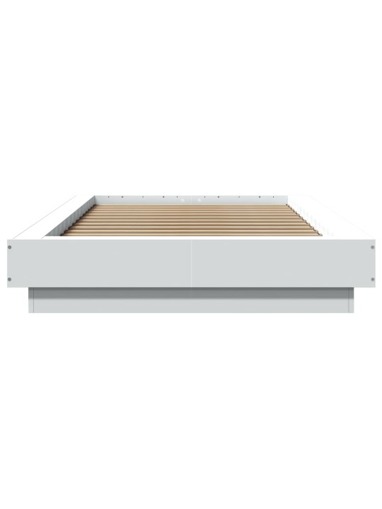 Gultas rāmis ar led, balts, 90x190 cm, inženierijas koks
