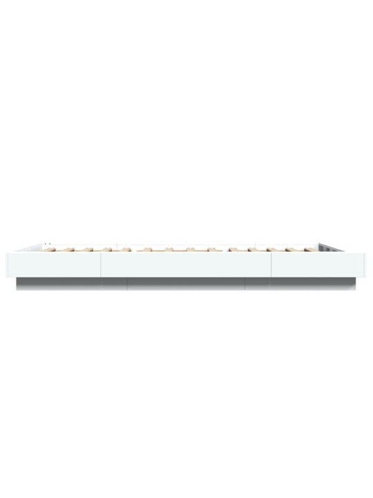 Gultas rāmis ar led, balts, 90x190 cm, inženierijas koks