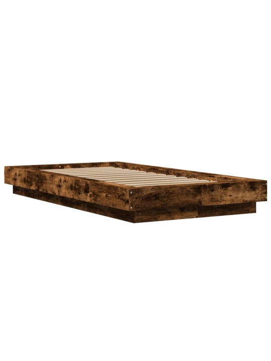 Gultas rāmis ar LED ozolkoka krāsā 75x190 cm inženierijas koks