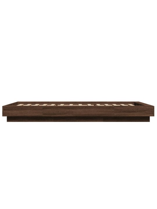 Gultas rāmis ar led, brūna ozola, 75x190 cm, inženierijas koks