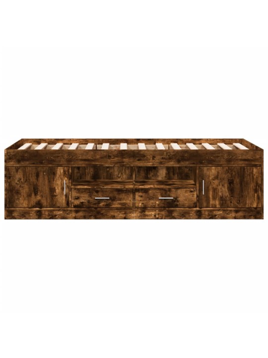 Gulta ar atvilktnēm, bez matrača, ozolkoka krāsa, 100x200 cm