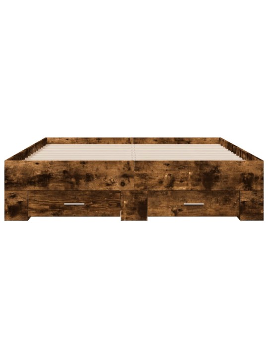 Gultas rāmis ar atvilktnēm, ozola, 120x200cm, inženierijas koks
