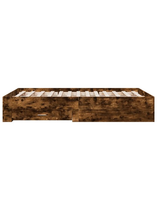Gultas rāmis ar atvilktnēm, ozola, 120x200cm, inženierijas koks