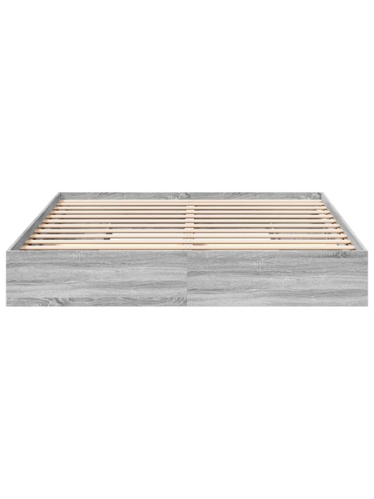 Gultas rāmis ar atvilktnēm, pelēka ozola, 200x200 cm