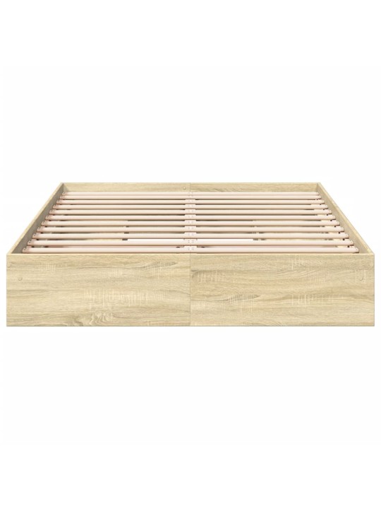 Gultas rāmis ar atvilktnēm, ozola, 160x200cm, inženierijas koks