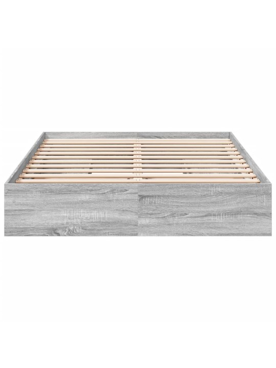 Gultas rāmis ar atvilktnēm, pelēks,150x200cm, inženierijas koks