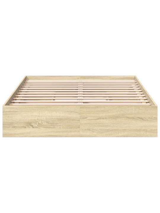 Gultas rāmis ar atvilktnēm, ozola, 140x200cm, inženierijas koks