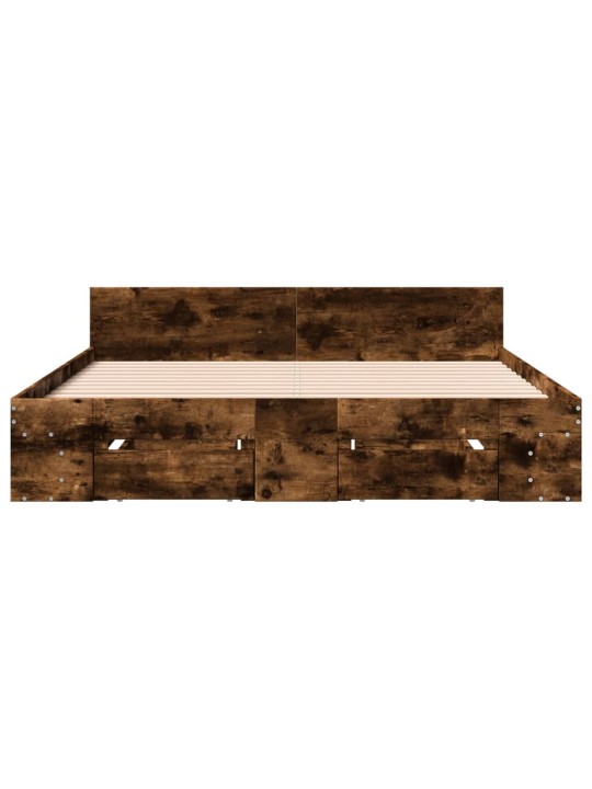 Gultas rāmis ar atvilktnēm, ozola, 140x200cm, inženierijas koks
