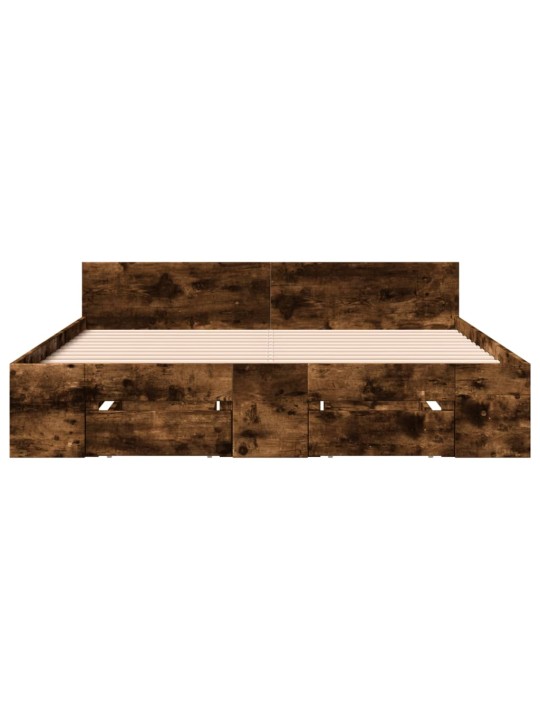 Gultas rāmis ar atvilktnēm, ozola, 120x200cm, inženierijas koks