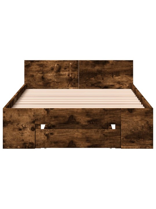 Gultas rāmis ar atvilktni, ozola, 90x200 cm, inženierijas koks