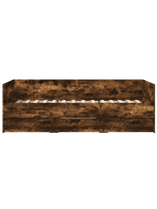 Gulta ar atvilktnēm, bez matrača, ozolkoka krāsa, 100x200 cm