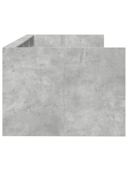 Gulta ar atvilktnēm, bez matrača, betona pelēka, 100x200 cm