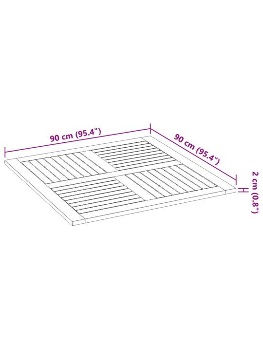 Galda virsma, 90x90x2,2 cm, dižskābarža koks, kvadrāta forma