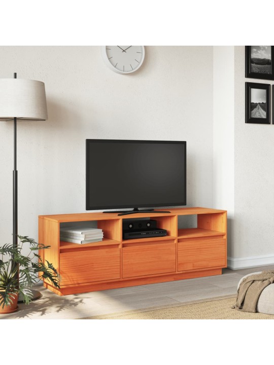 Tv skapītis, vaska brūns, 140x35x50 cm, priedes masīvkoks
