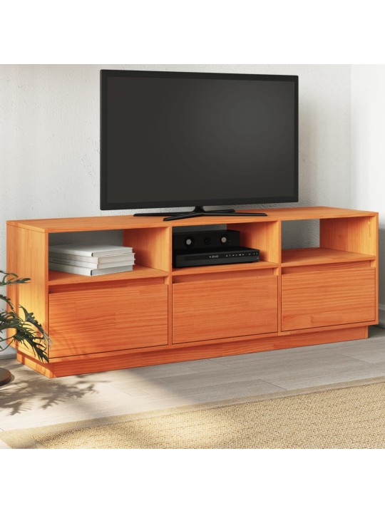 Tv skapītis, vaska brūns, 140x35x50 cm, priedes masīvkoks
