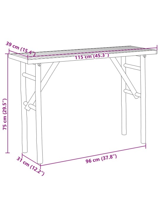 Konsoles galdiņš, 115x39x75 cm, bambuss