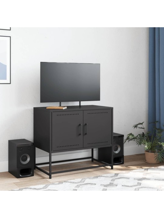 Tv skapītis, 68,5x39x60,5 cm, tērauds, melns