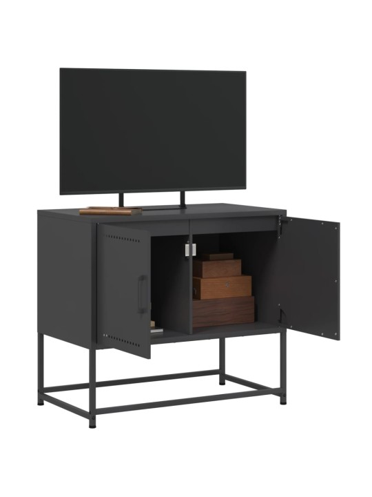 Tv skapītis, 68,5x39x60,5 cm, tērauds, melns