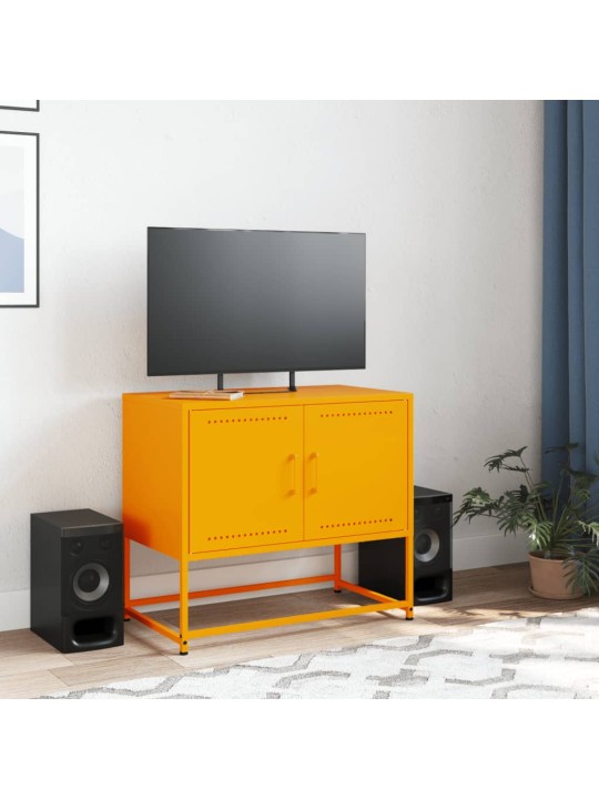 Tv skapītis, 68,5x39x60,5 cm, tērauds, sinepju dzeltens