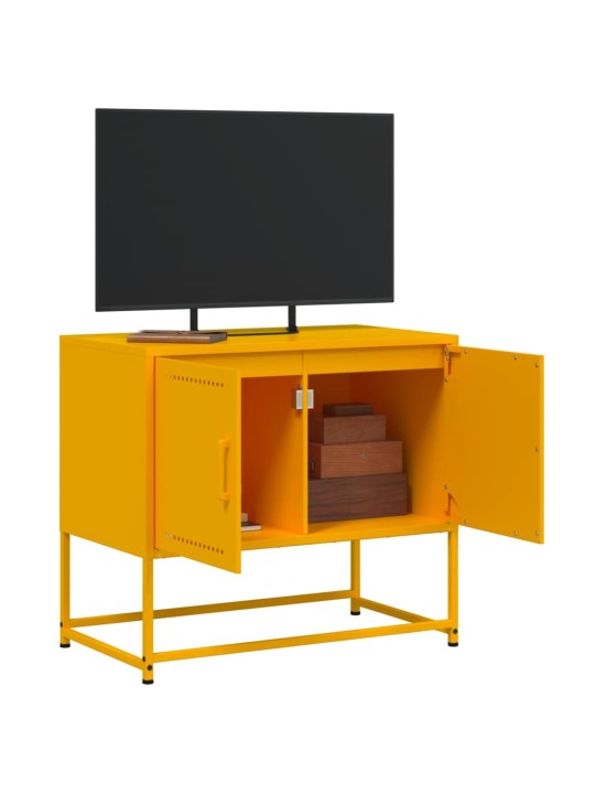 Tv skapītis, 68,5x39x60,5 cm, tērauds, sinepju dzeltens