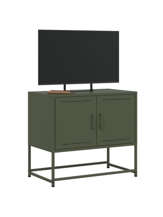 Tv skapītis, 68,5x39x60,5 cm, tērauds, olīvu zaļš