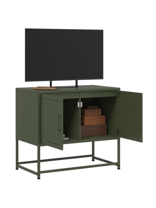 Tv skapītis, 68,5x39x60,5 cm, tērauds, olīvu zaļš