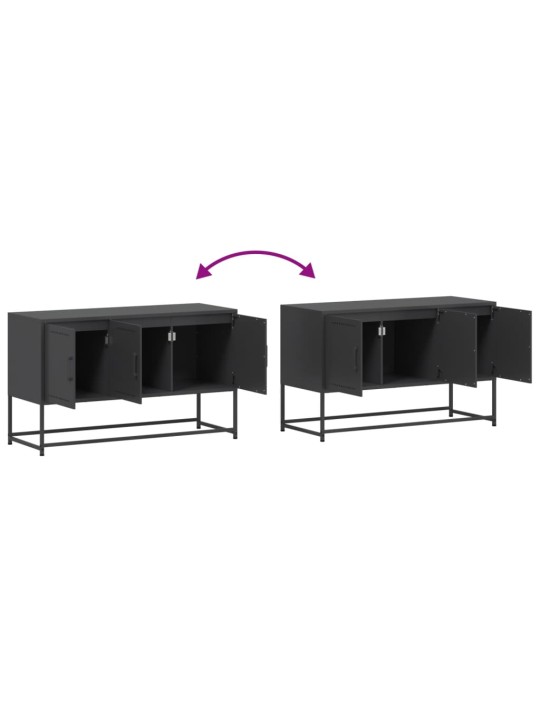 Tv skapītis, 100,5x39x60,5 cm, tērauds, melns