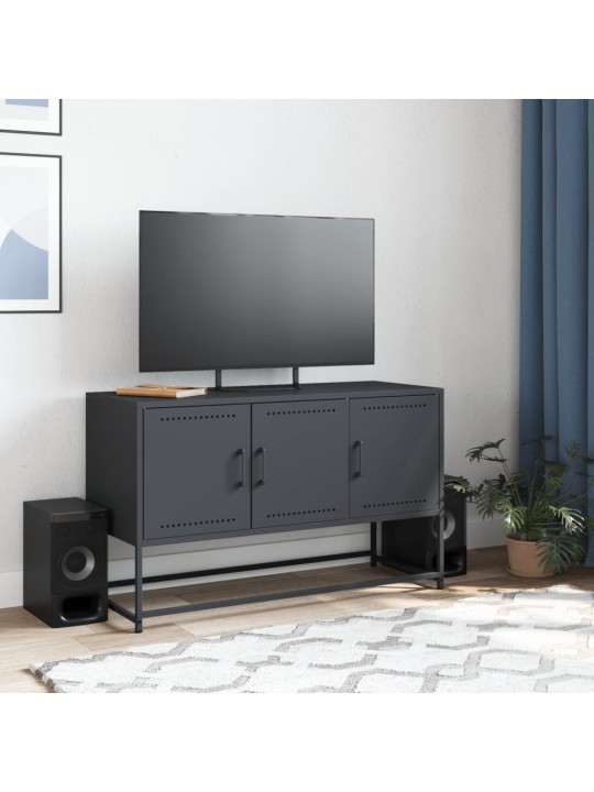 Tv skapītis, 100,5x39x60,5 cm, tērauds, antracītpelēks