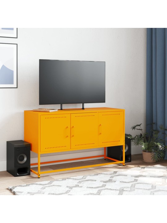 Tv skapītis, 100,5x39x60,5 cm, tērauds, sinepju dzeltens
