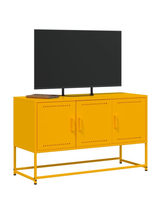 Tv skapītis, 100,5x39x60,5 cm, tērauds, sinepju dzeltens