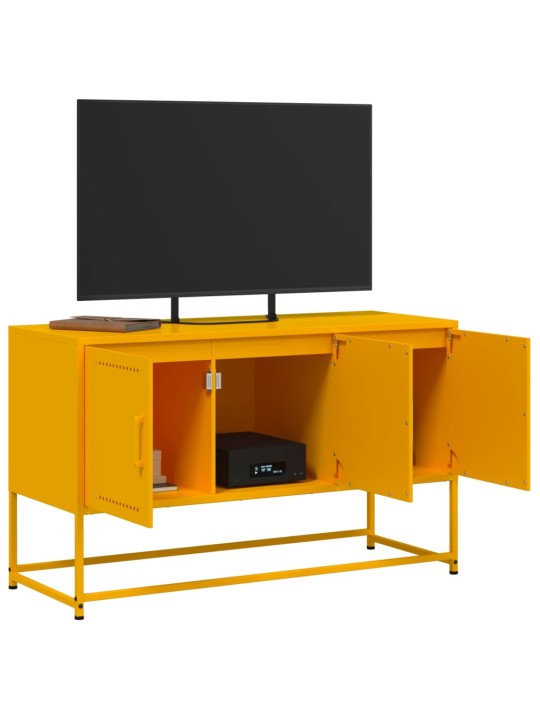 Tv skapītis, 100,5x39x60,5 cm, tērauds, sinepju dzeltens