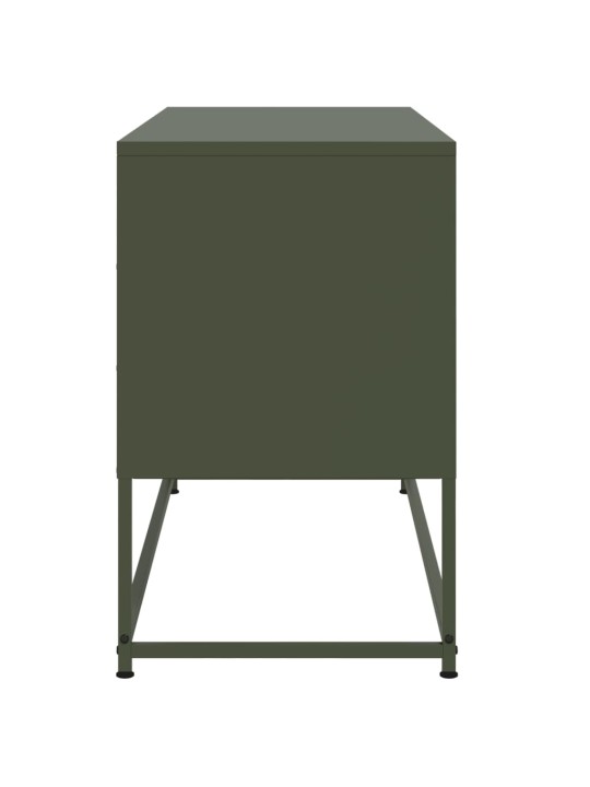 Tv skapītis, 100,5x39x60,5 cm, tērauds, olīvu zaļš