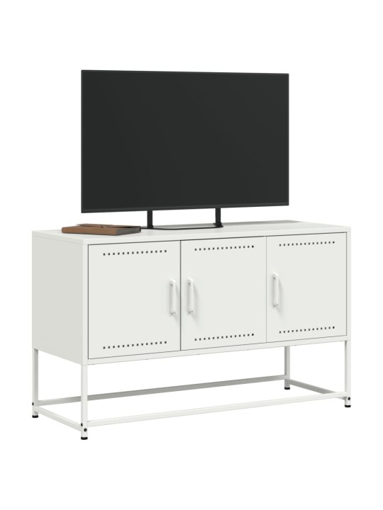 Tv skapītis, balts, 100,5x39x60,5 cm, tērauds