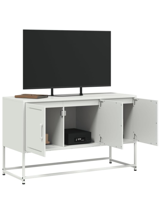 Tv skapītis, balts, 100,5x39x60,5 cm, tērauds