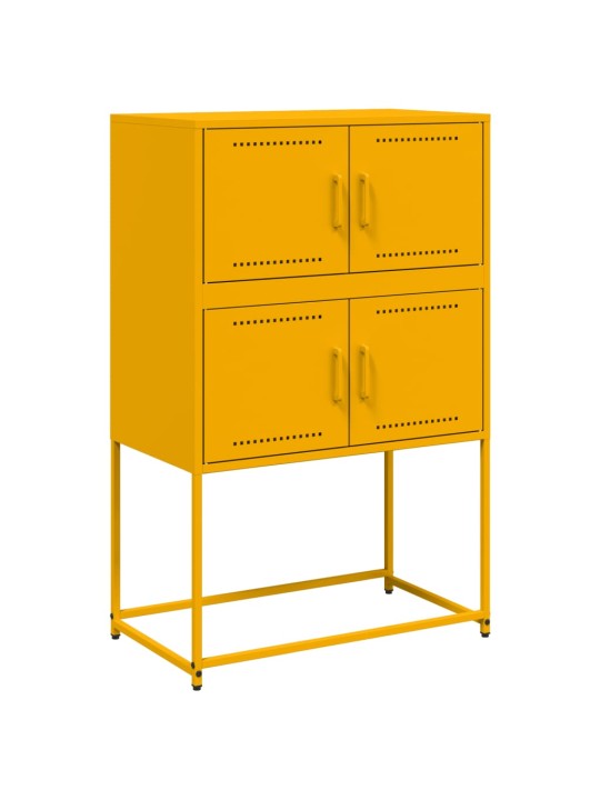 Kumode, sinepju dzeltena, 68,5x38,5x107 cm, tērauds