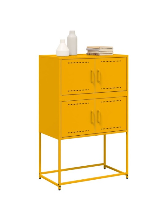 Kumode, sinepju dzeltena, 68,5x38,5x107 cm, tērauds