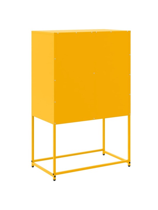 Kumode, sinepju dzeltena, 68,5x38,5x107 cm, tērauds