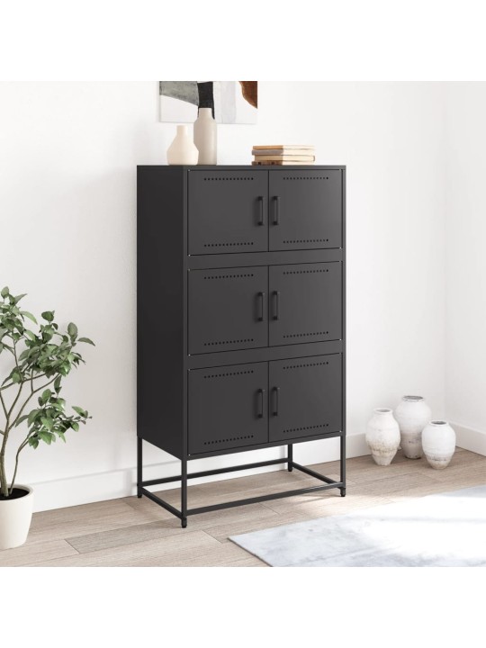 Kumode, melns, 68,5x38,5x123,5 cm, tērauds