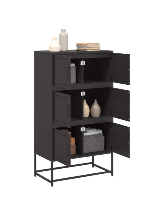 Kumode, melns, 68,5x38,5x123,5 cm, tērauds