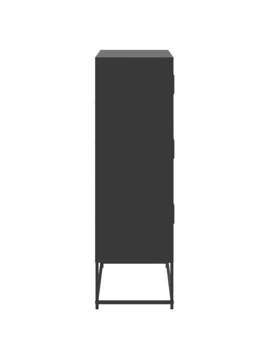 Kumode, melns, 68,5x38,5x123,5 cm, tērauds
