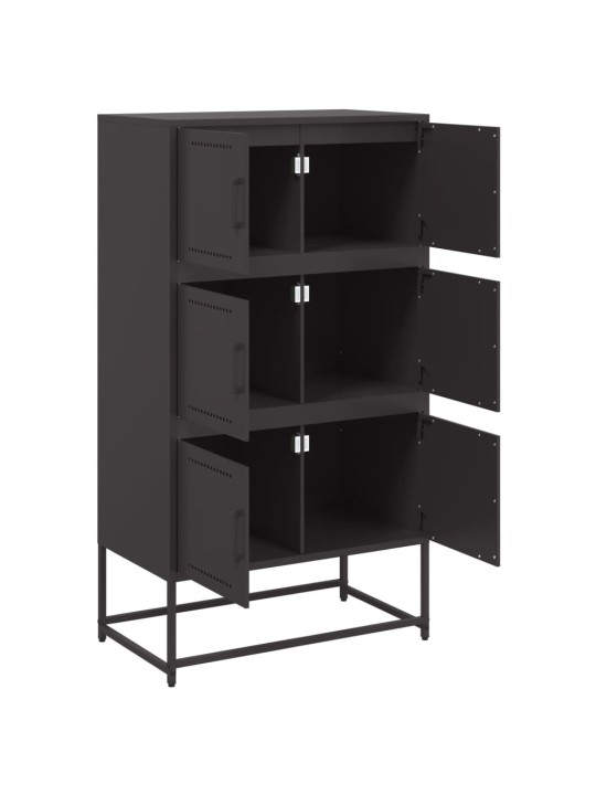 Kumode, melns, 68,5x38,5x123,5 cm, tērauds