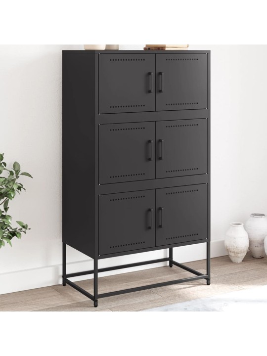 Kumode, melns, 68,5x38,5x123,5 cm, tērauds