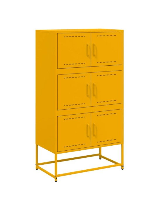 Kumode, sinepju dzeltena, 68,5x38,5x123,5 cm, tērauds