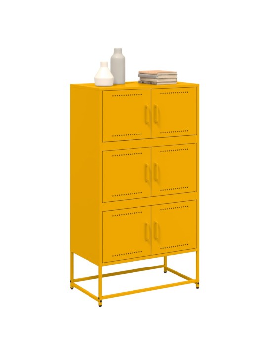 Kumode, sinepju dzeltena, 68,5x38,5x123,5 cm, tērauds