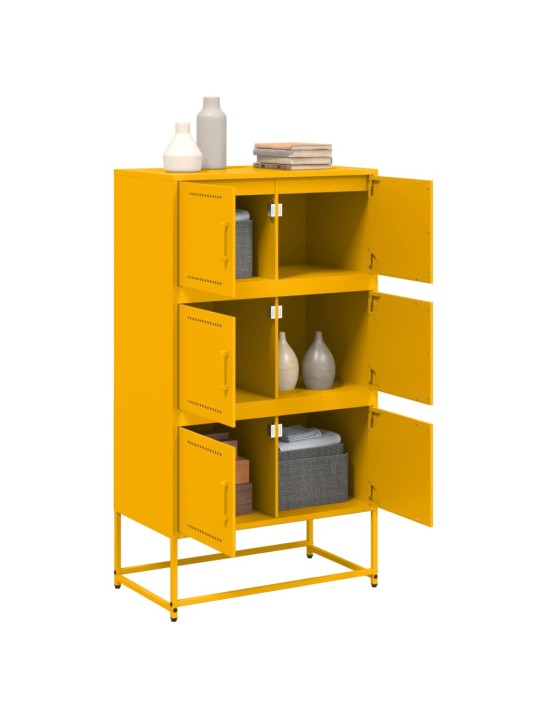 Kumode, sinepju dzeltena, 68,5x38,5x123,5 cm, tērauds