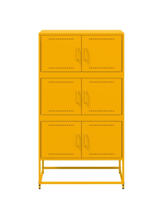 Kumode, sinepju dzeltena, 68,5x38,5x123,5 cm, tērauds