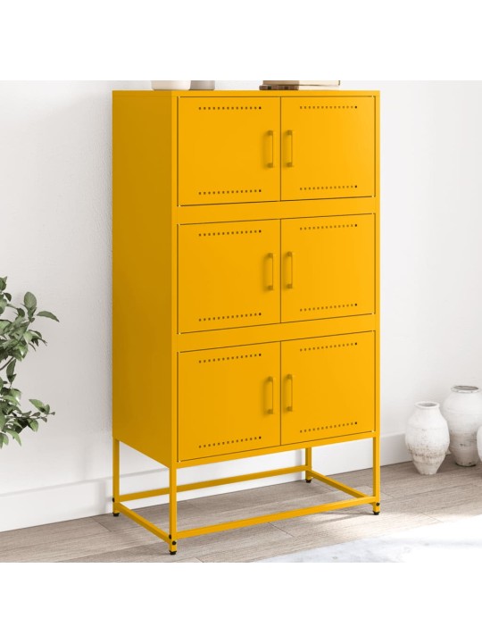 Kumode, sinepju dzeltena, 68,5x38,5x123,5 cm, tērauds